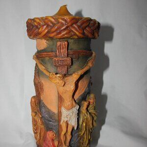 1924 Gunter Kerzen Gemany Ever Lasting Candle Jesus Crucifixion - 12" - Vintage